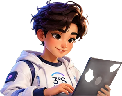 Zoe analisando um projeto no tablet