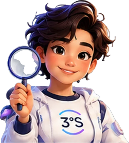 Zoe com uma lupa, buscando oportunidades
